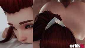 Brigitte Big Juicy Ass Prone Bone & Cowgirl Anal Fuck - Anal Plug Performance - Overwatch 3D Animation