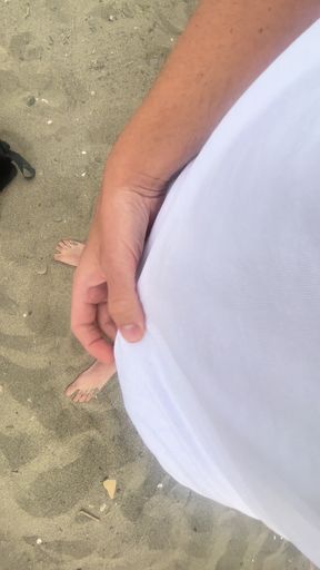 Cock, t-shirt and feet