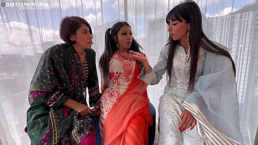 Three Desi Bhabis gone wild