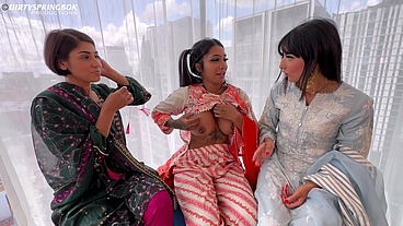 Three Desi Bhabis gone wild