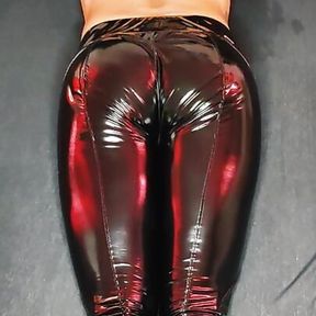 Hot ass in PVC leggings