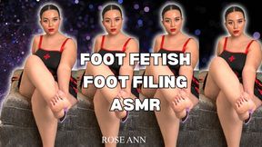 Femdom - ASMR - Foot Fetish - Foot Filing - Feet - Featuring Rose Ann