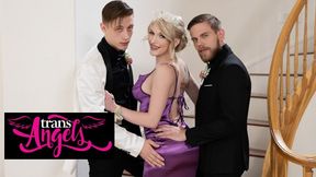 TRANS ANGELS - Izzy Wilde Takes Cole Church's & Steve Rickz's Pricks From Behind At The Prom Night