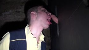 Sexy postman sucking cock in glory holes