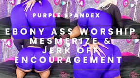 Purple Spandex Ebony Ass Worship Mesmerize Jerk Off Encouragement