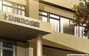 Japanese hentai nurse sucking big dick