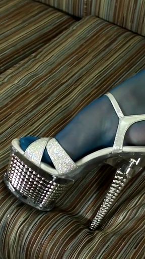 Spectacular moment from "Blonde Hair Beauty Kate Using A VIbrator Wearing Blue Pantyhose"