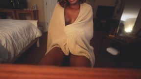 Late Night Cumshot ebony transgender big dick choked on big boobs feet