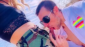 Boy Sucking Trans Girlfriend Cock In Public