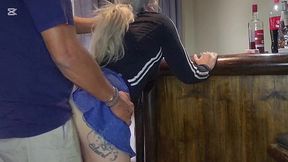 hot blonde upskirt fuck cum in pussy