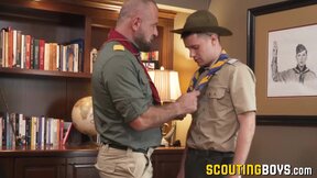 Sexy scout Maxx gets passionate fingering in the office