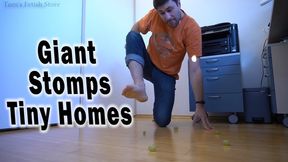 Giant Tom Stomps Tiny Grape Homes 720p WMV - Giant destroys and stomps tiny homes with bare feet and laughs at how small, pathetic and insignificant you are