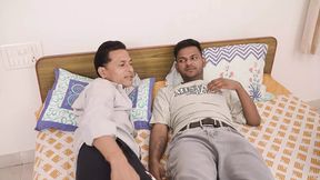 TWO STEP BROTHER FUCKED THEIR LADY SERVANT IN THE MORNING, THREESOME HARDCORE SEX