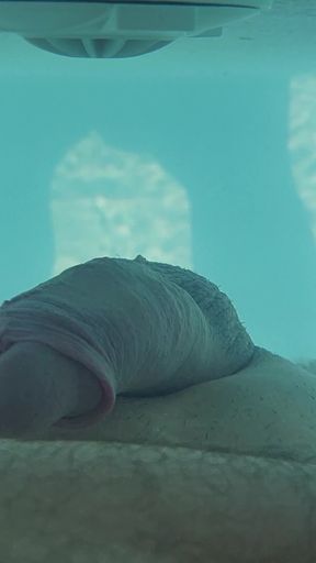 Water jet orgasm in pool   Clip 1