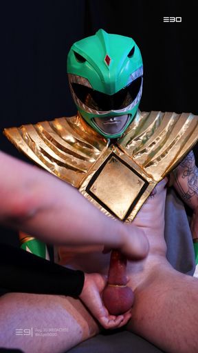 Guy 30 - Edging the Green Power Ranger Until He Covers His Own Face