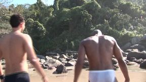 Muscle Adons Black and White Hard Fuck on the Beach