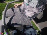 I jerk my hot cock from soft to hard in a moving chair lift. Public fun outside in the Bavarian Alps