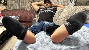 Malefootflava New Model "Wallys Thick Manly Soles" gets Footplay Worship Tease