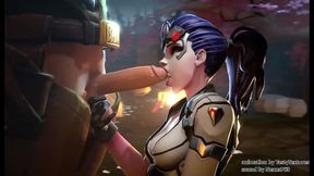 Widowmaker Gives McRee a Steamy Blowjob in Overwatch’s Horny 3D Anime World