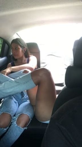 Girls screaming with excitement having orgasms in the Uber