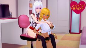 Galko chan gets fucked by a futa girl