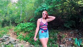 redhead winter leigh sucks my huge cock in the woods