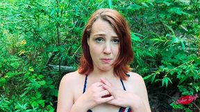 redhead winter leigh sucks my huge cock in the woods