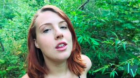 redhead winter leigh sucks my huge cock in the woods