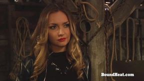 Curvy Lesbian Slave Handjobbed and Fingered by Madame