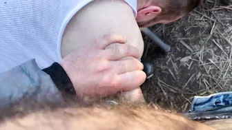 Hairy cub gets barebacked outdoors by big cock stud