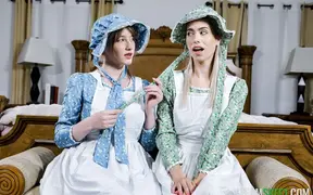 Amish stepsisters get initiated in a costume party