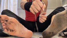 Soaked and Filthy: Came Home After Heavy Rain, Muddy Socks and Dirty Soles Revealed