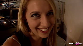 Cute blonde Girl Pickup and talk to Casting Fuck by older Guy