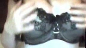 Busty pale skin webcam nympho flaunts her big DD cup tits