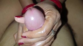 The wife applied oil on the penis and inserted it into her vagina.