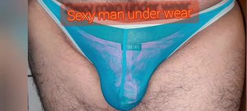 Nice masturbation using blue thong