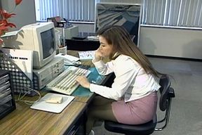 Horny Asian Secretary Fingering Her Hairy Twat