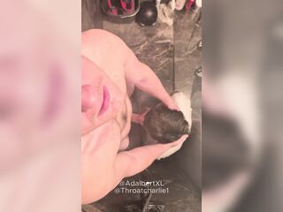 My bf sucks me off untill i cum XL hung knob