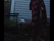 Roommate caught on outdoor camera before work