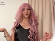 Sexy trans girl dance with ass up at doggy style with high heels