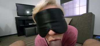 Blindfolded Skye Blue Swallows Massive Load