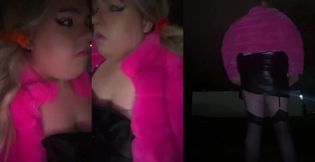 Blonde BBW Sissy Flashes Dripping Cunt Public Cum Explosion Destroyed