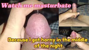 Young twink masturbates in his bed using a condom, because why not