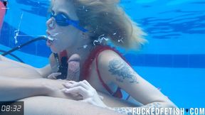 4K Hot nurse underwater Ashlee Rose Blowjob cumshot fuck scuba 748