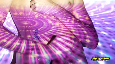Jerking Off My Big Uncut Latino Cock In Space With Fireworks Cumshot