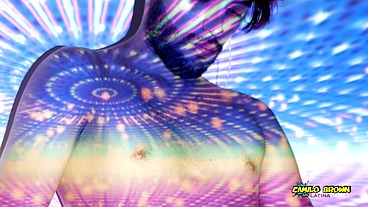 Jerking Off My Big Uncut Latino Cock In Space With Fireworks Cumshot