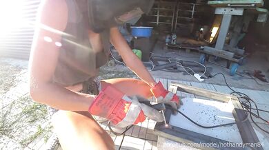 Welding a Floating Table Babe flashing nip slip in see-through blouse solo tease