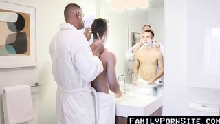 Hung daddy treats stepson with cock during his most memorable shave