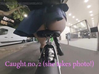 Public exposure on bike in public showing anal intercourse