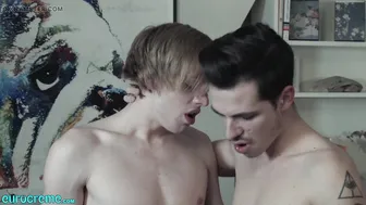 Pizza Delivery Guy Threesome with Horny Twinks